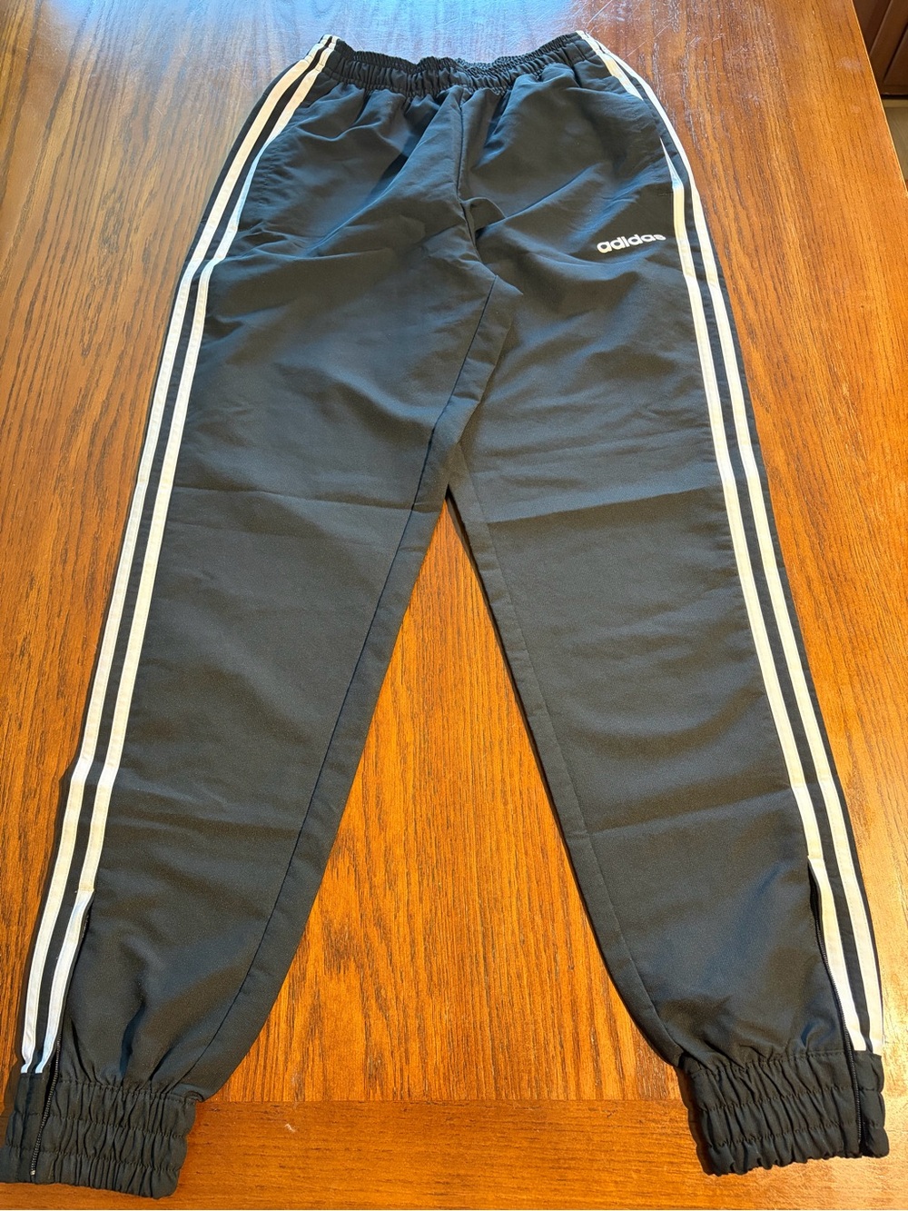 Women’s Adidas Black Track Pants with White Stripes